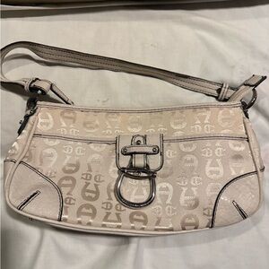ETIENNE AIGNER vintage Cream Taupe Vegan Shoulder Bag Purse